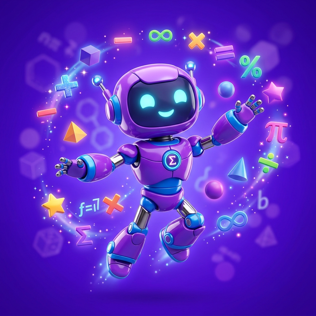Maskot 3D Interaktif MathCourse Robot Matematika